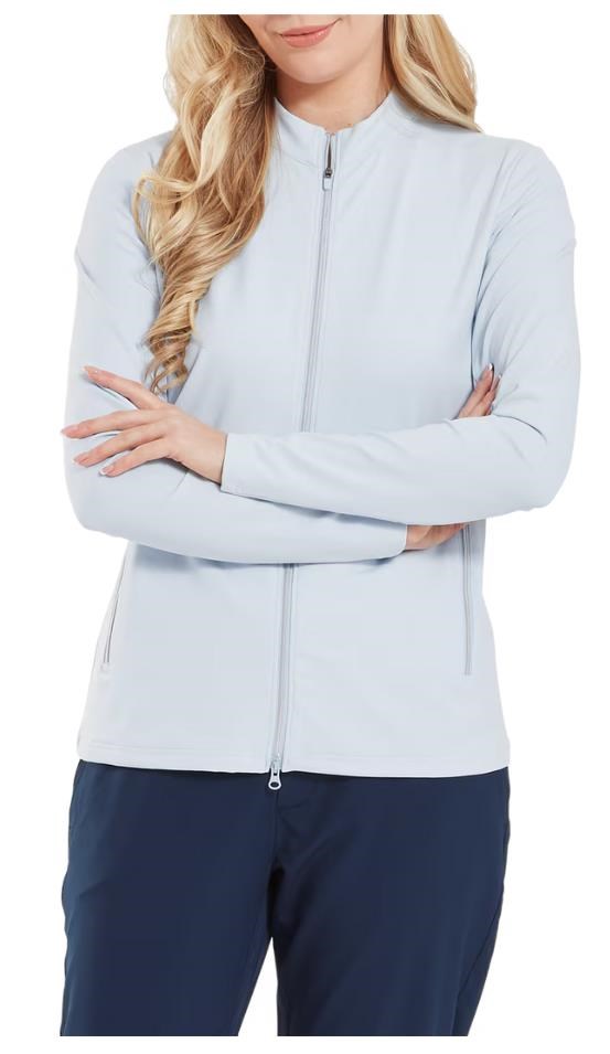 FootJoy Full-Zip Debossed Midlayer dámská mikina, skyway