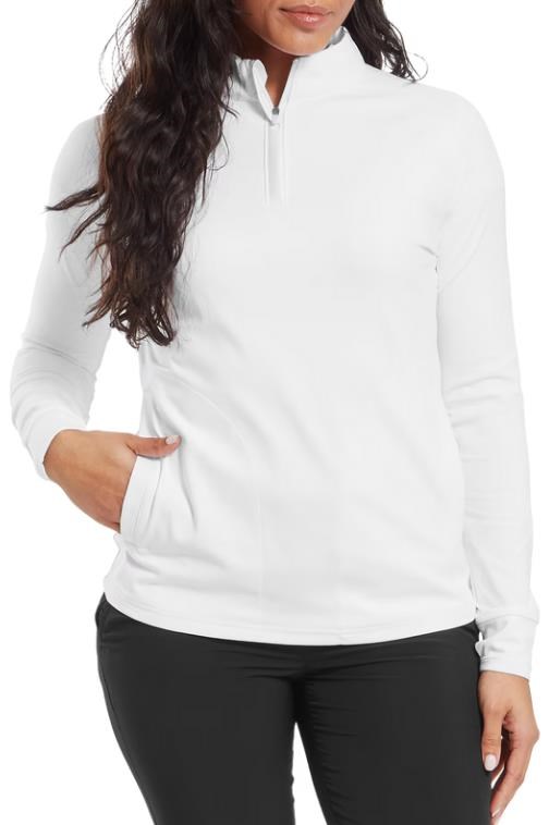 FootJoy Half-Zip Midlayer dámská mikina, bílá