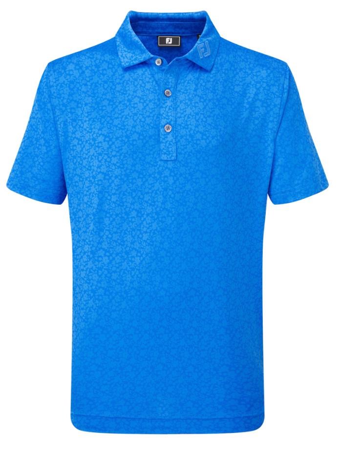 Footjoy Painted Floral Lisle dětské polo, cobalt