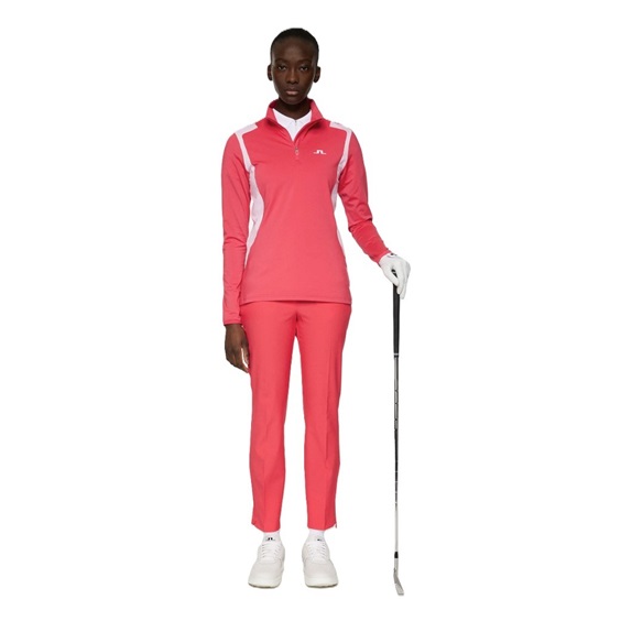 J.Lindeberg Mae Quarter Zip Mid layer dámská mikina, azalea