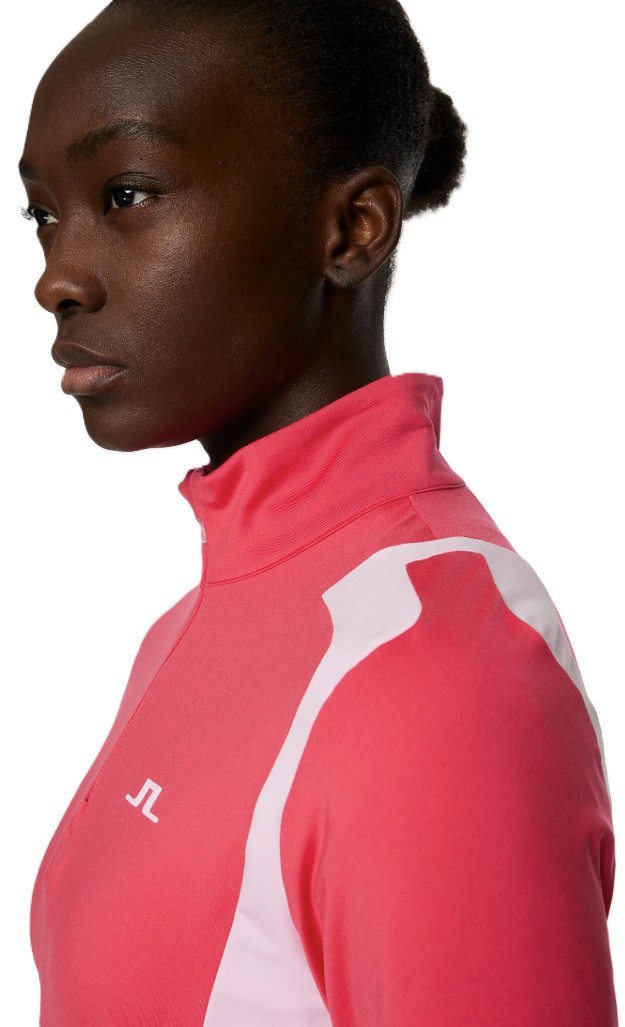 J.Lindeberg Mae Quarter Zip Mid layer dámská mikina, azalea