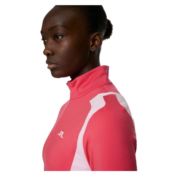 J.Lindeberg Mae Quarter Zip Mid layer dámská mikina, azalea