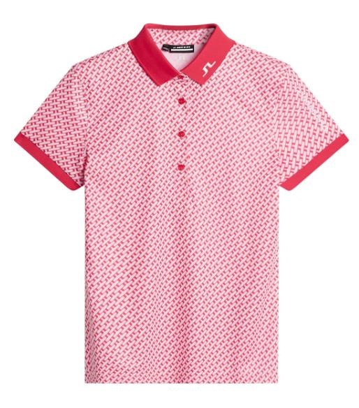 J.Lindeberg Tour Tech Print dámské polo, tour geo pink