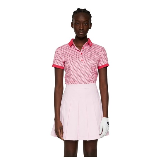 J.Lindeberg Tour Tech Print dámské polo, tour geo pink