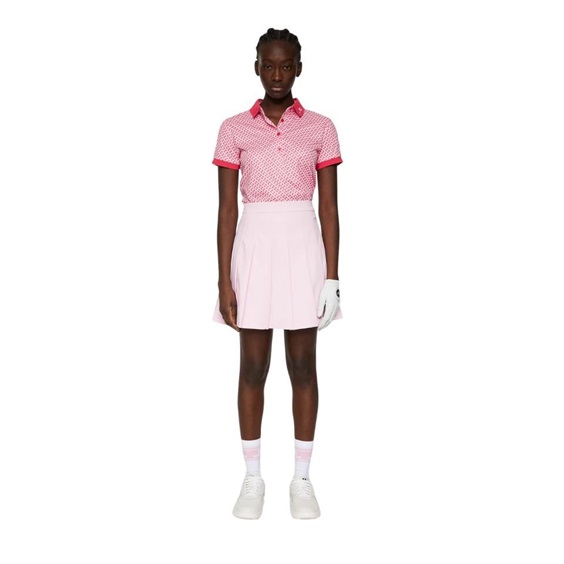 J.Lindeberg Tour Tech Print dámské polo, tour geo pink