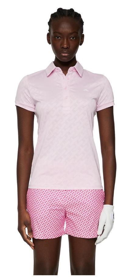 J.Lindeberg Alaya Jacquard dámské polo, růžové