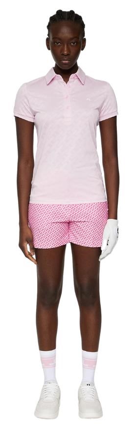 J.Lindeberg Alaya Jacquard dámské polo, růžové