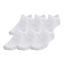 Under Armour Essential No Show unisex ponožky, 6párů, bílé