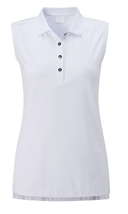 Ping Solene sleeveless dámské polo bez rukávů, bílé