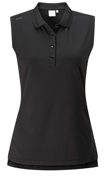 Ping Solene sleeveless dámské polo bez rukávů, černé