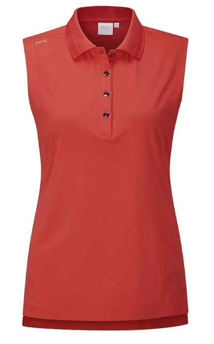 Ping Solene sleeveless dámské polo bez rukávů, červené