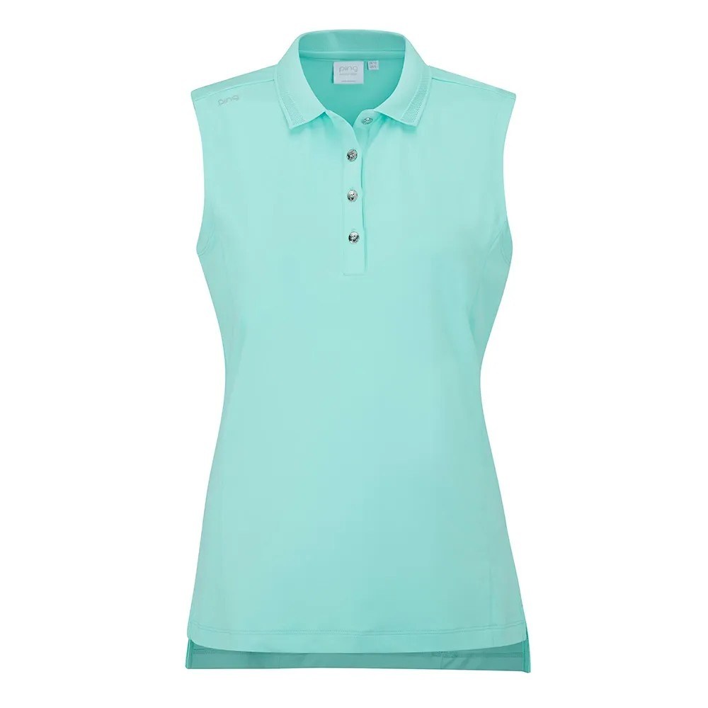 Ping Solene sleeveless dámské polo bez rukávů, aruba blue