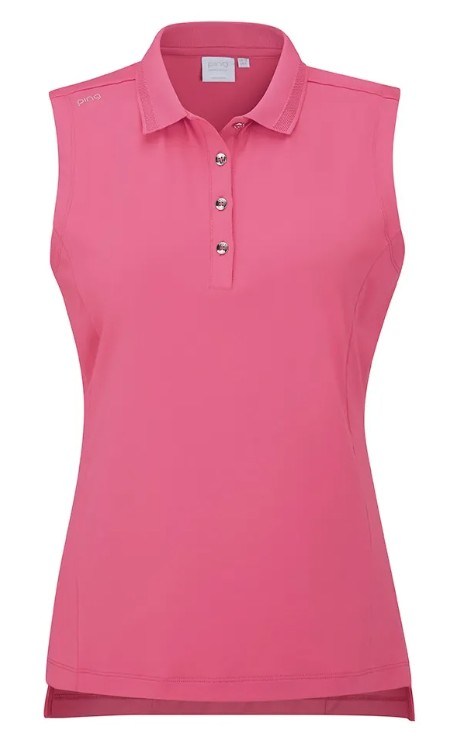 Ping Solene sleeveless dámské polo bez rukávů, růžové