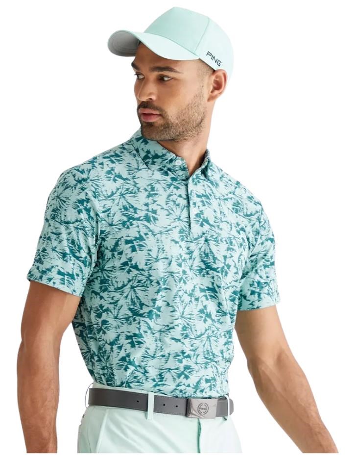 PING Diego pánské polo, misty green multi