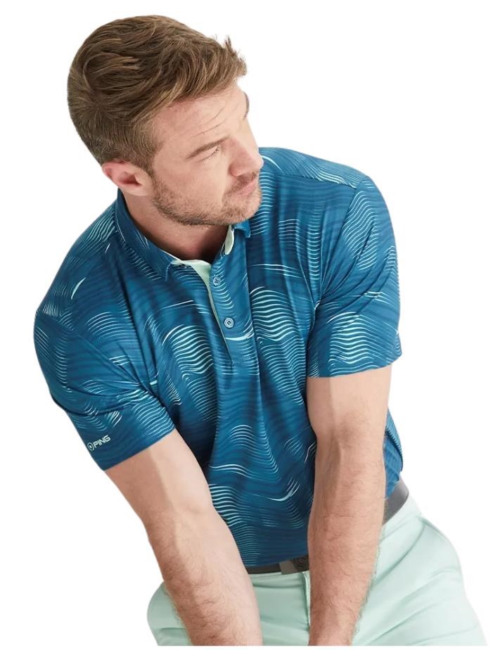 Ping Optic Groove pánské polo, forest multi