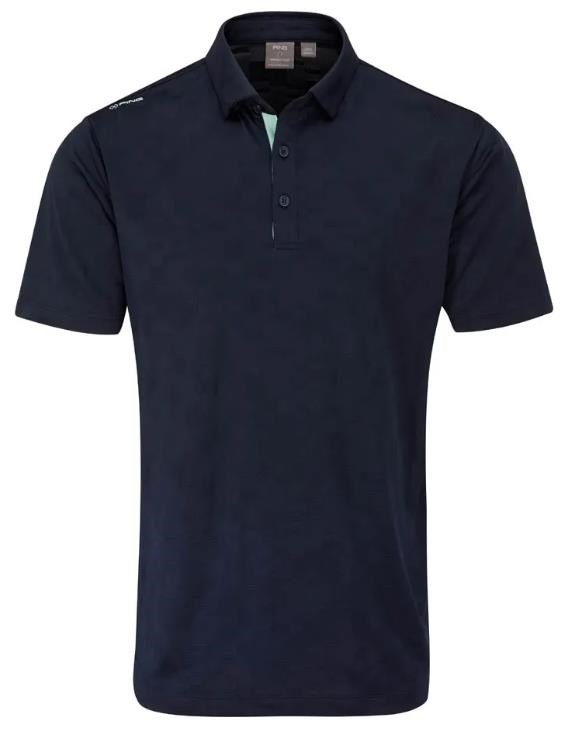 Ping Kenan Textured pánské polo, tmavě modré