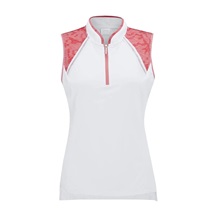 Ping Nala Colour Block Sleeveless dámské polo bez rukávů,bílo/meruňkové