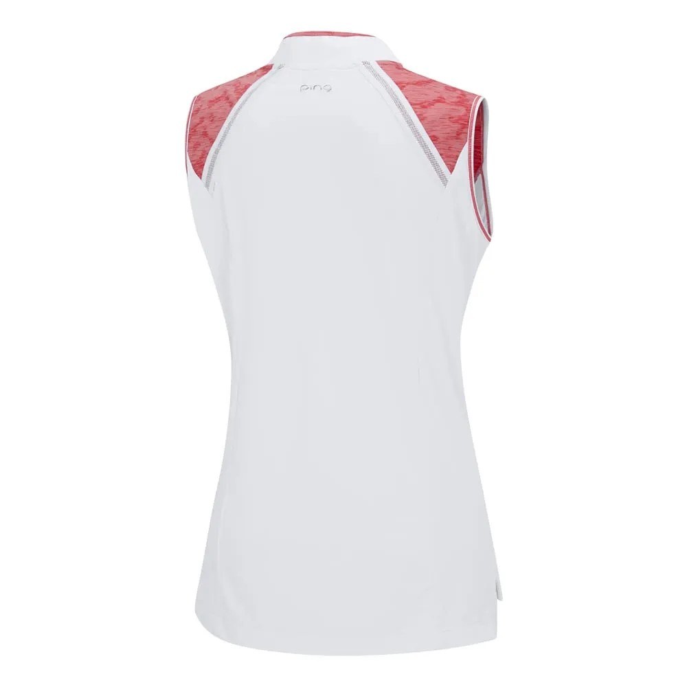 Ping Nala Colour Block Sleeveless dámské polo bez rukávů,bílo/meruňkové