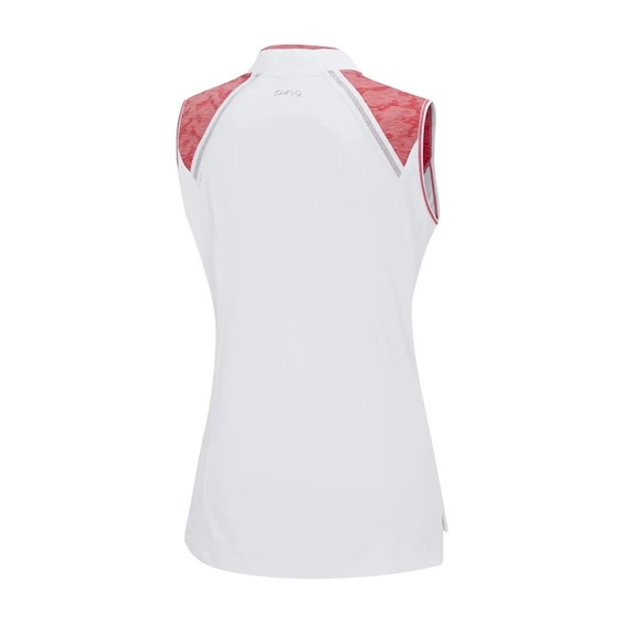Ping Nala Colour Block Sleeveless dámské polo bez rukávů,bílo/meruňkové