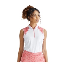 Ping Nala Colour Block Sleeveless dámské polo bez rukávů,bílo/meruňkové