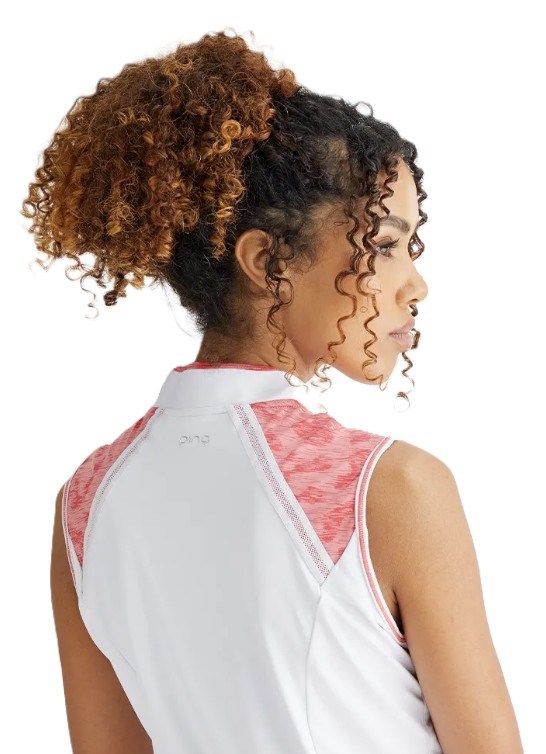 Ping Nala Colour Block Sleeveless dámské polo bez rukávů,bílo/meruňkové