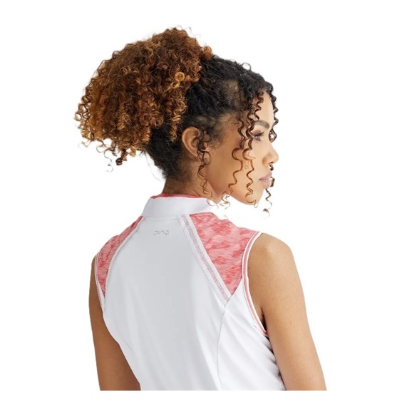 Ping Nala Colour Block Sleeveless dámské polo bez rukávů,bílo/meruňkové