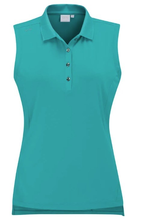 Ping Solene sleeveless dámské polo bez rukávů, tyrkysové