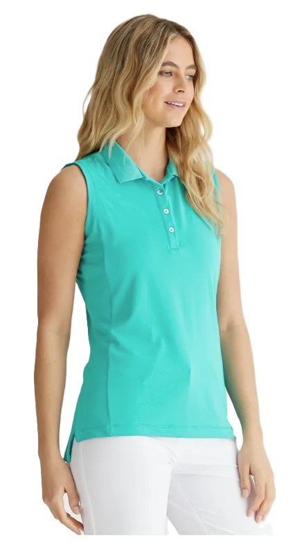Ping Solene sleeveless dámské polo bez rukávů, tyrkysové