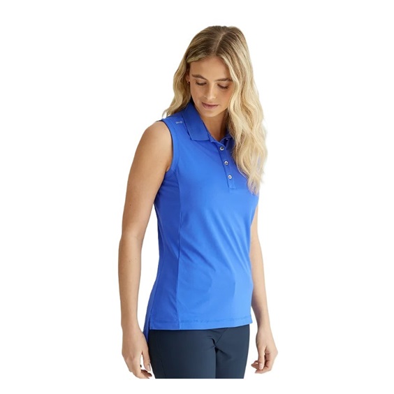 Ping Solene sleeveless dámské polo bez rukávů, tmavě modré
