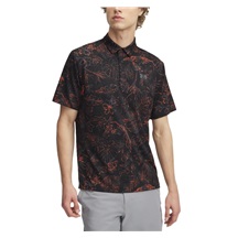 Under Armour Playoff 3.0 Printed pánské polo, black/fire/castlerock