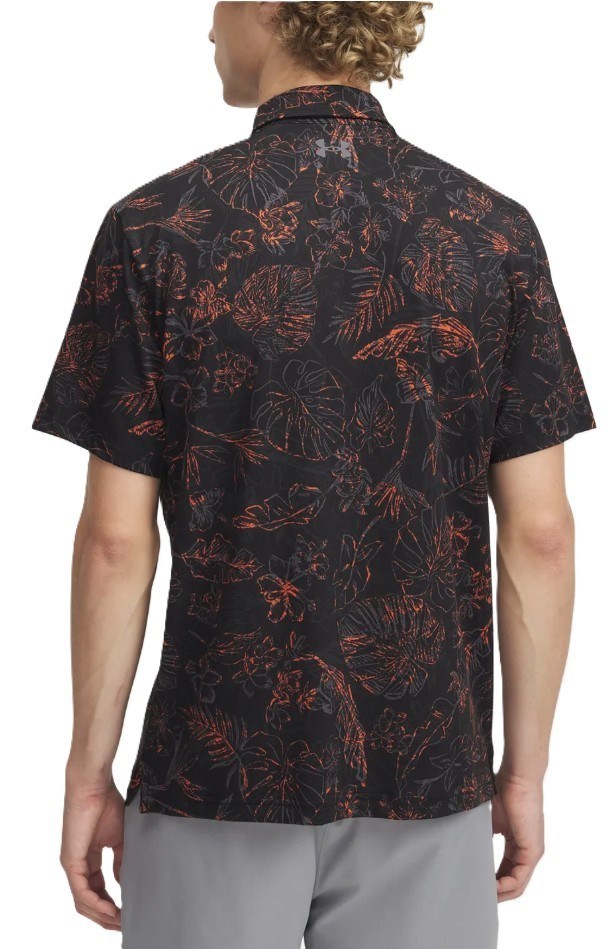 Under Armour Playoff 3.0 Printed pánské polo, black/fire/castlerock