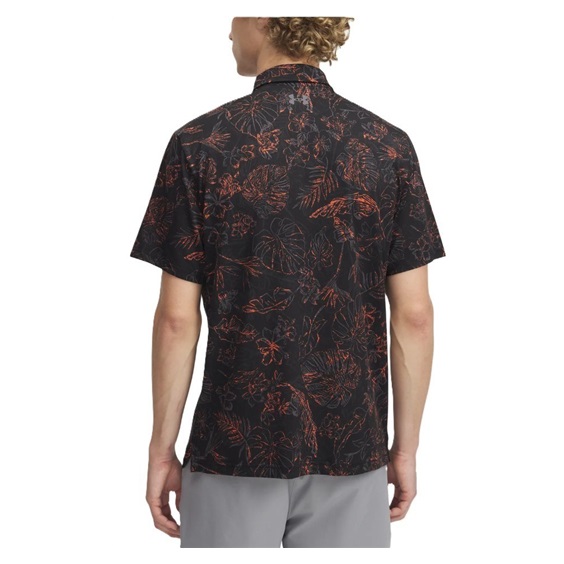 Under Armour Playoff 3.0 Printed pánské polo, black/fire/castlerock