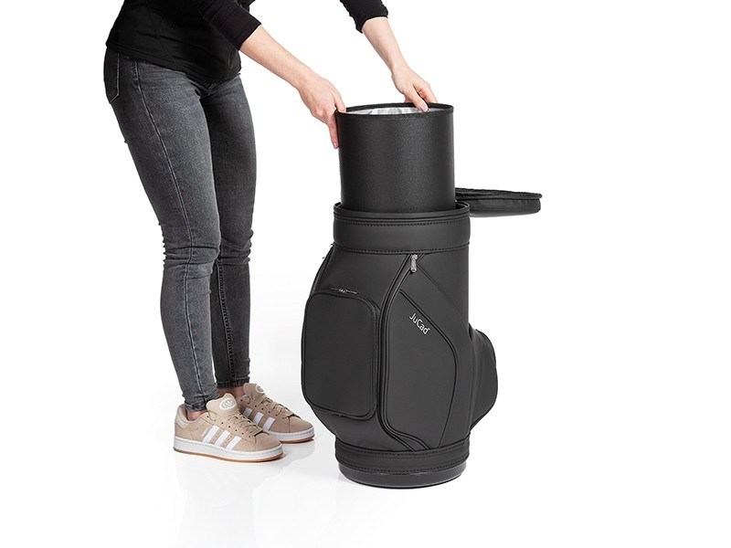 Jucad stool with cooler stolička s chladicím boxem na nápoje, černá