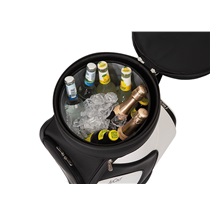 Jucad stool with cooler stolička s chladicím boxem na nápoje, černo/bílá
