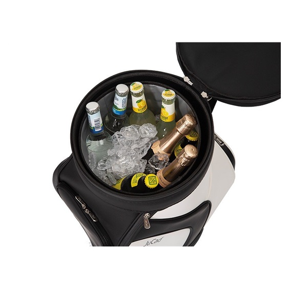 Jucad stool with cooler stolička s chladicím boxem na nápoje, černo/bílá