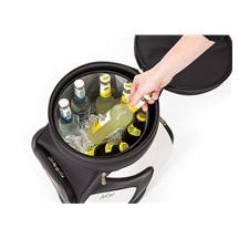 Jucad stool with cooler stolička s chladicím boxem na nápoje, černo/bílá