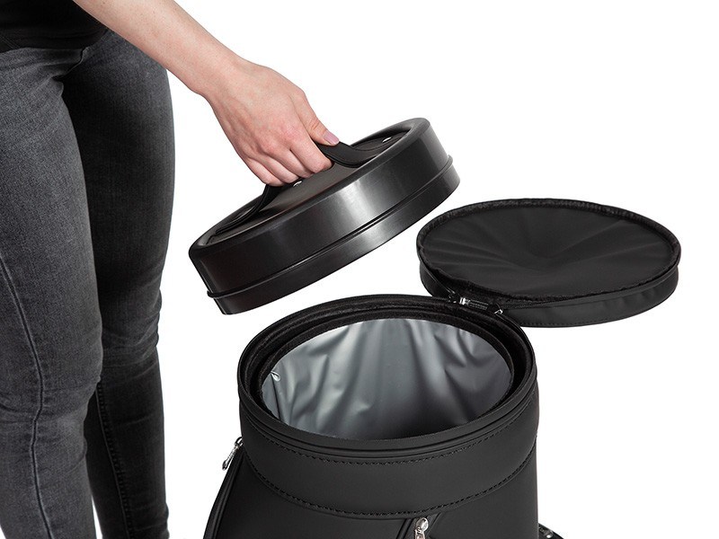 Jucad stool with cooler stolička s chladicím boxem na nápoje, černo/bílá