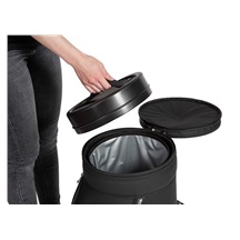 Jucad stool with cooler stolička s chladicím boxem na nápoje, černo/bílá