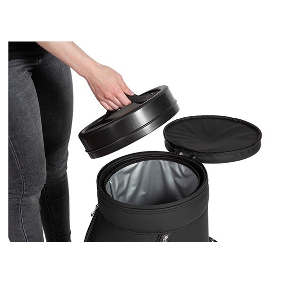 Jucad stool with cooler stolička s chladicím boxem na nápoje, černo/bílá