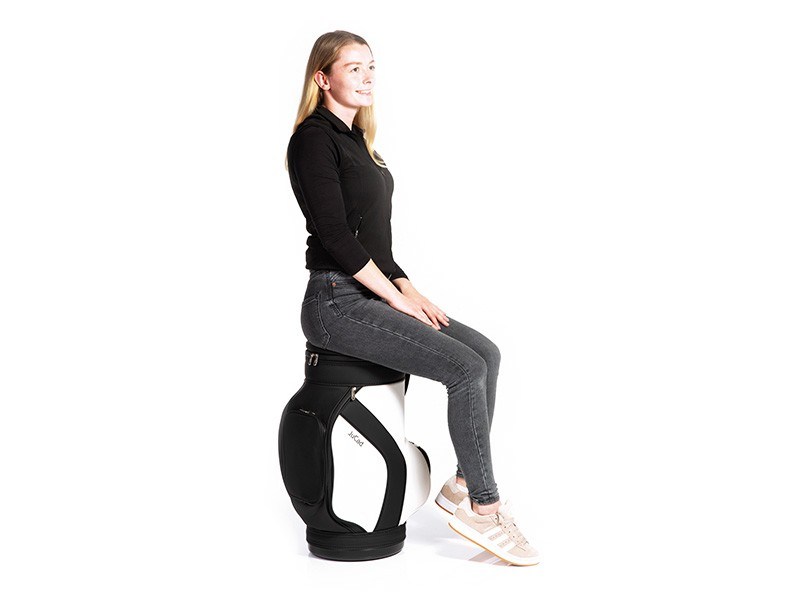 Jucad stool with cooler stolička s chladicím boxem na nápoje, černo/bílá