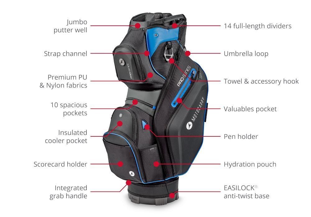 Motocaddy Pro-Series cart bag, černo/limetkový