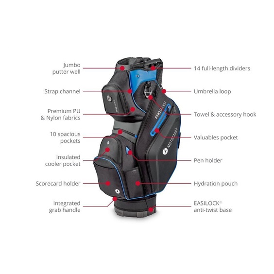 Motocaddy Pro-Series cart bag, černo/limetkový