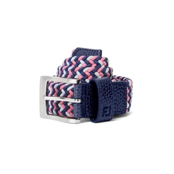 FootJoy Braided pánský opasek, dark denim/pink lemonade/skyway