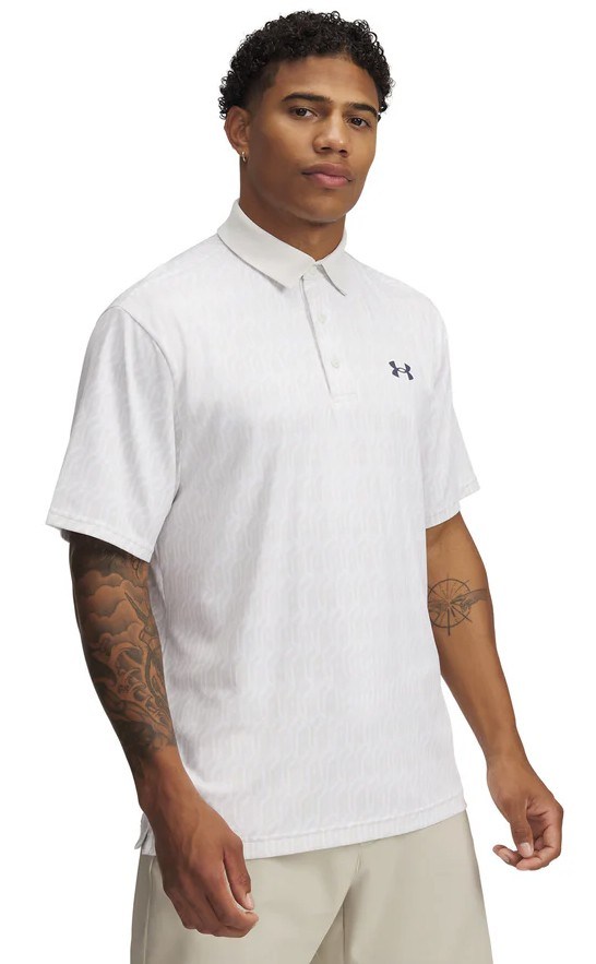 Under Armour Playoff 3.0 Printed pánské polo, bílé