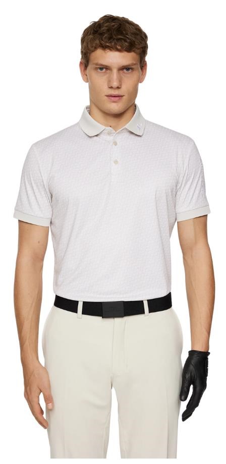 J.Lindeberg Tour Tech Print pánské polo, shadow bridge moonbeam