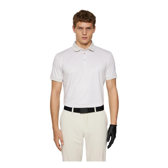 J.Lindeberg Tour Tech Print pánské polo, shadow bridge moonbeam