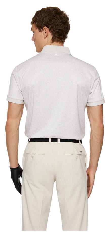 J.Lindeberg Tour Tech Print pánské polo, shadow bridge moonbeam