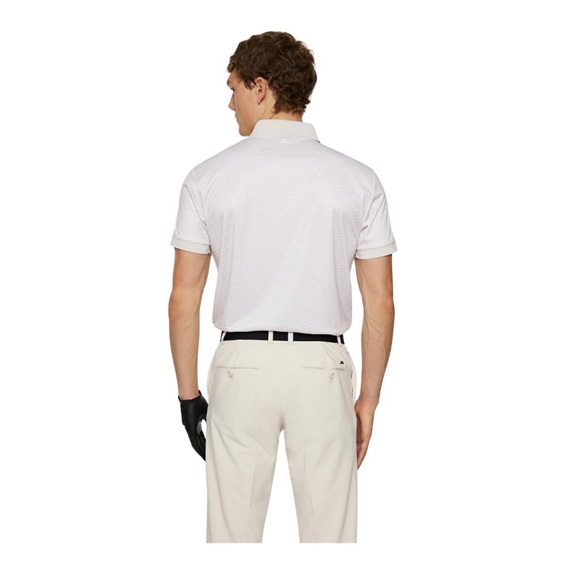 J.Lindeberg Tour Tech Print pánské polo, shadow bridge moonbeam