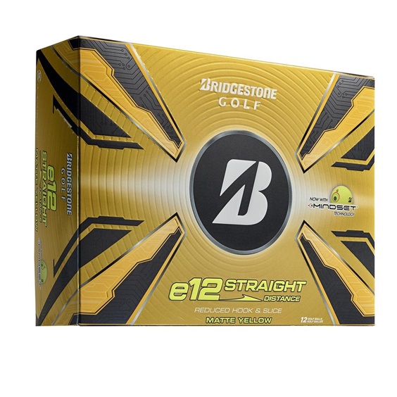 Bridgestone e12 Straight MindSet golfové míčky, žluté