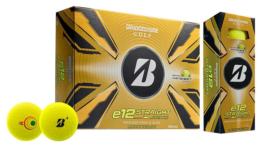 Bridgestone e12 Straight MindSet golfové míčky, žluté